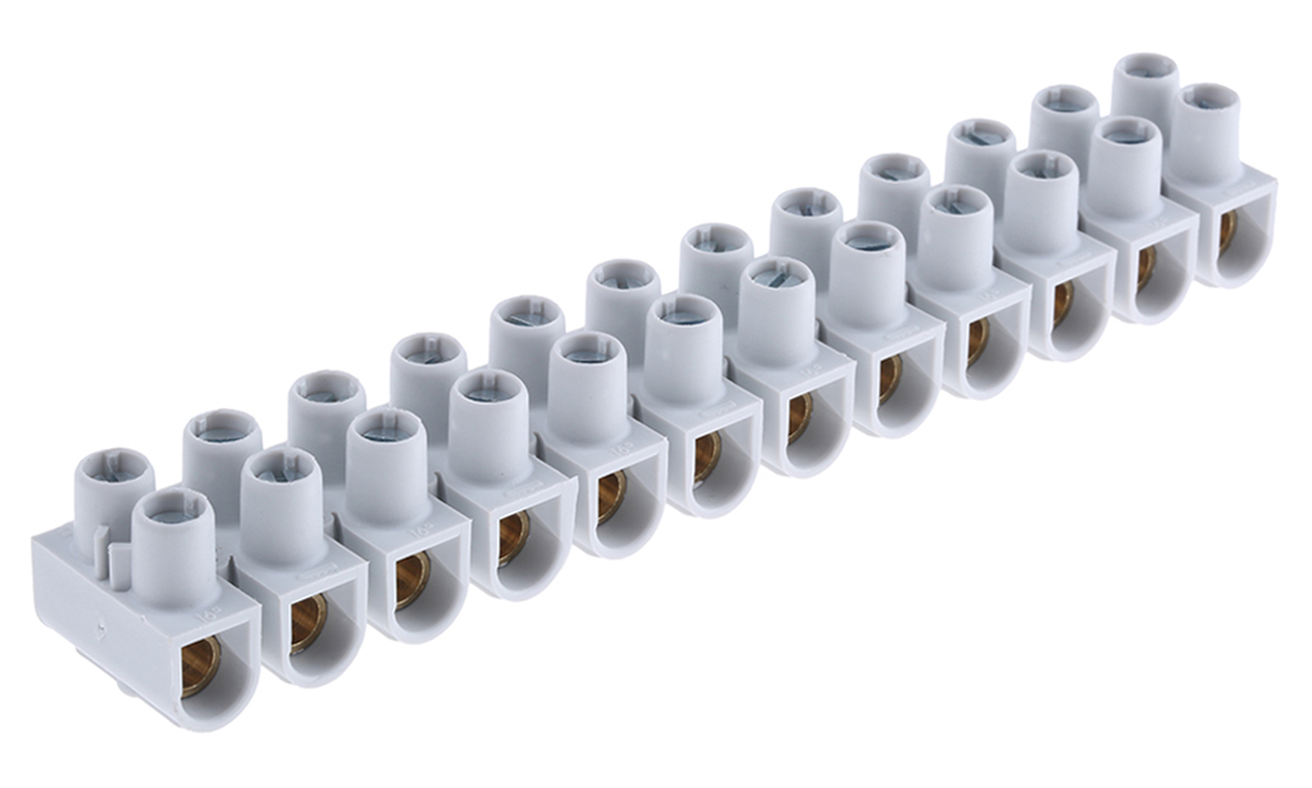 Legrand Non-Fused Terminal Block, 12-Way, 50A, 16 mm² Wire, Screw Down Termination