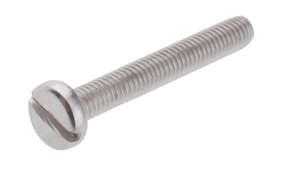 RS PRO Slot M4 Pan A2 304 Stainless Steel Machine Screws DIN 85 x 30.0mm