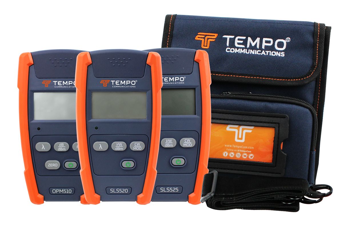 Tempo OPM510, SLS520, SLS525 Single Mode & Multimode Fibre Optic Test Kit