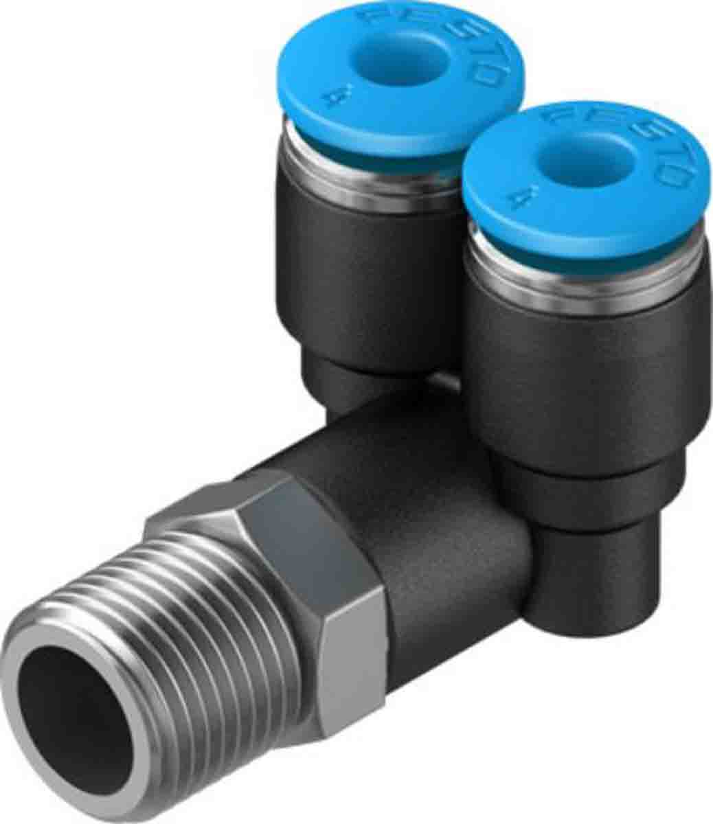 Festo Y Threaded Adaptor, Push In 4 mm to Push In 4 mm, Threaded-to-Tube Connection Style, 153172