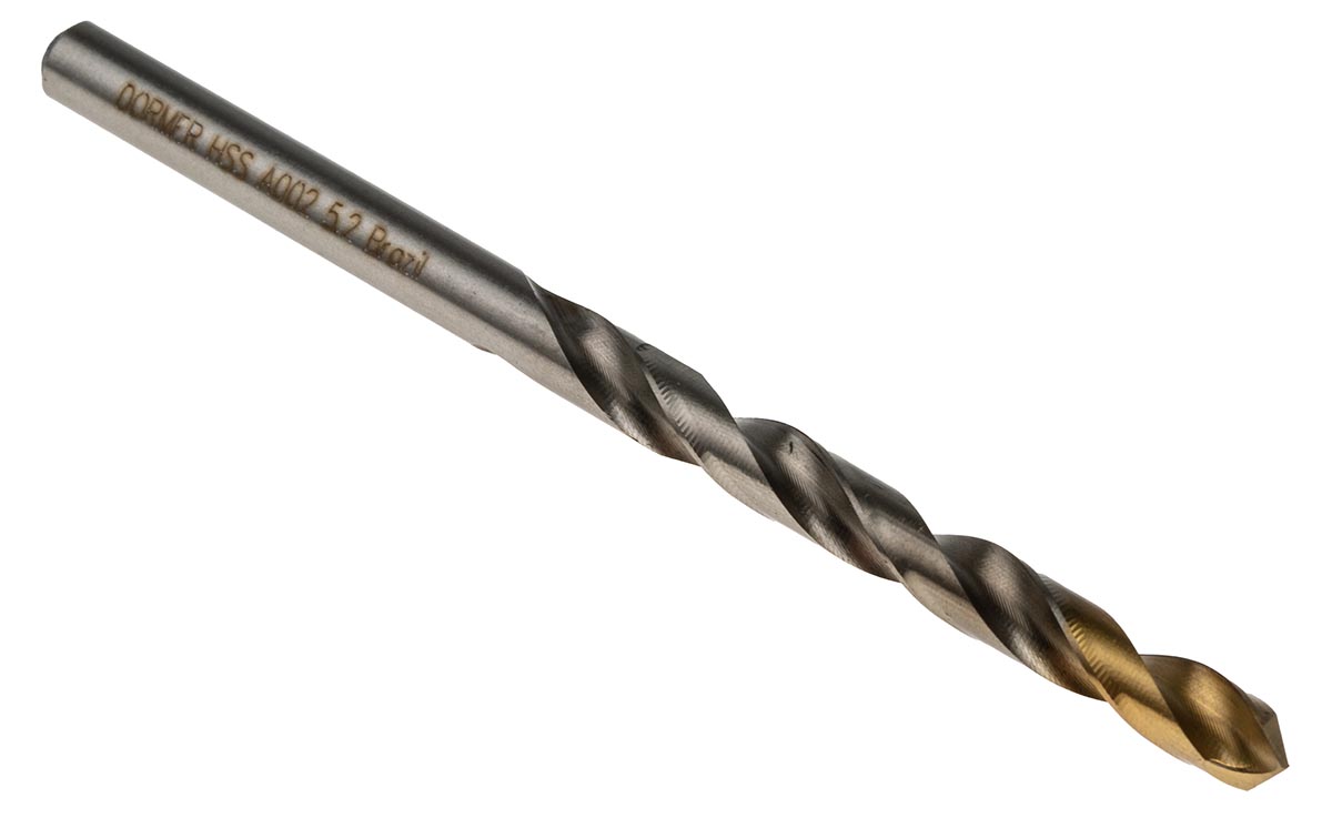 Dormer A002 Series HSS-TiN Twist Drill Bit, 5.2mm Diameter, 86 mm Overall