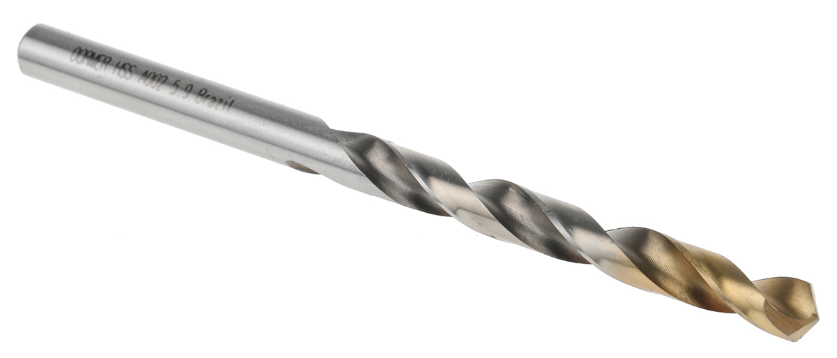 Dormer A002 Series HSS-TiN Twist Drill Bit, 5.9mm Diameter, 93 mm Overall