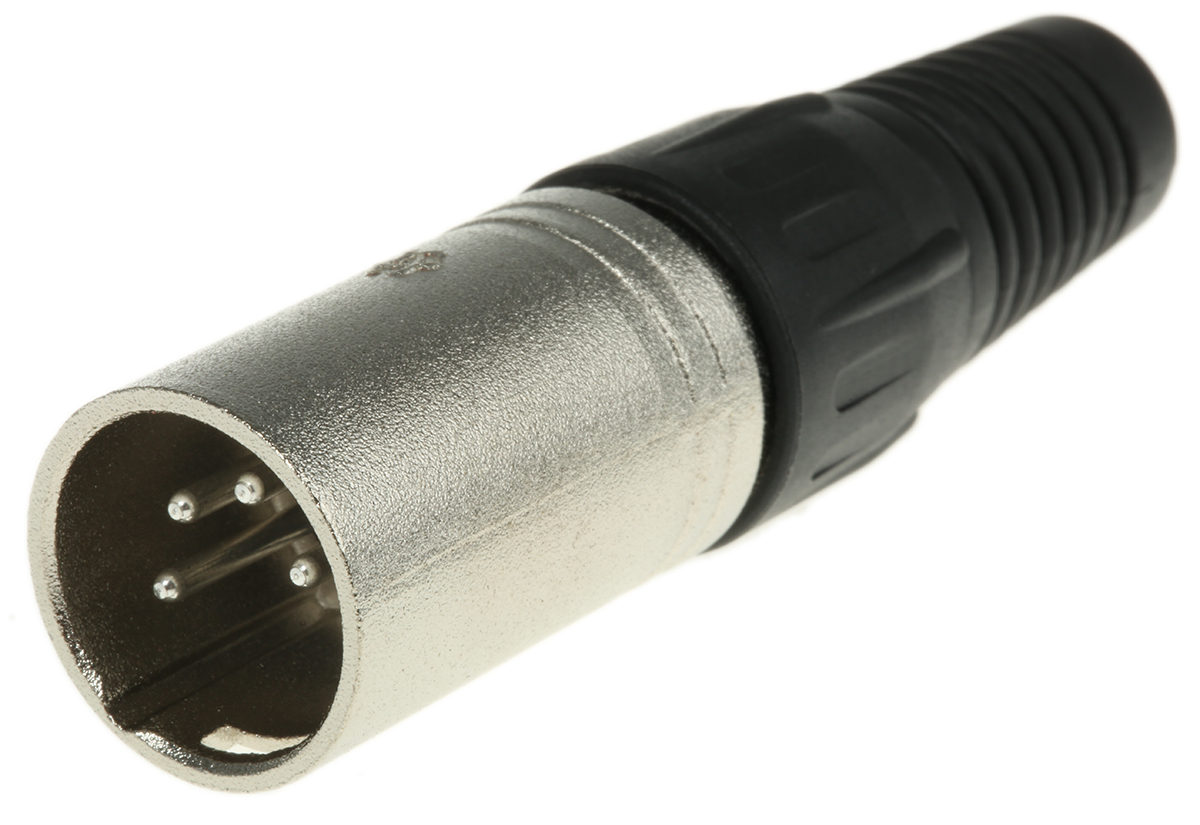 RS PRO Cable Mount XLR Connector, Male, 4 Way