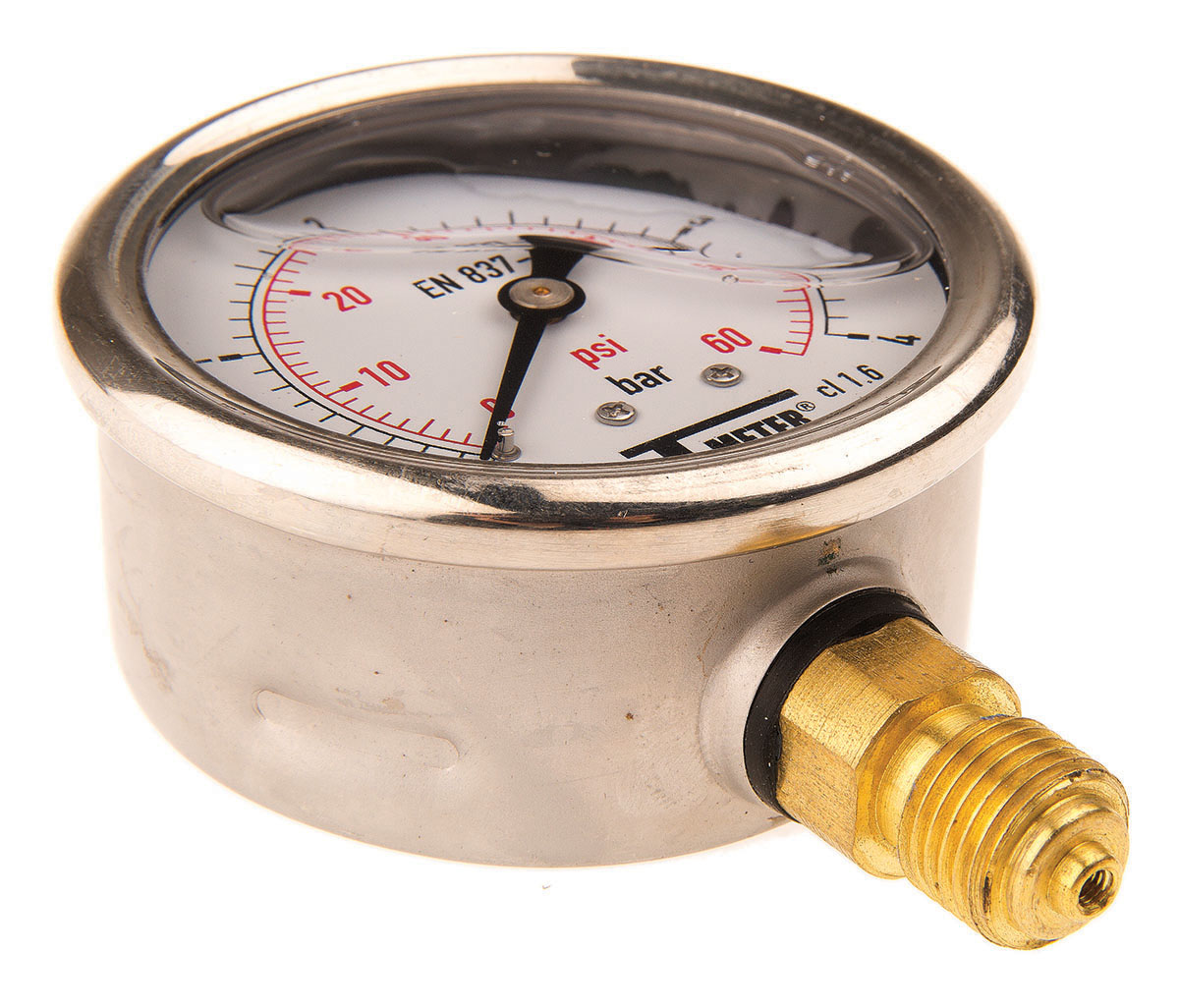Sferaco G 1/4 Analogue Pressure Gauge 4bar Bottom Entry 63mm Outside Diameter, UKAS