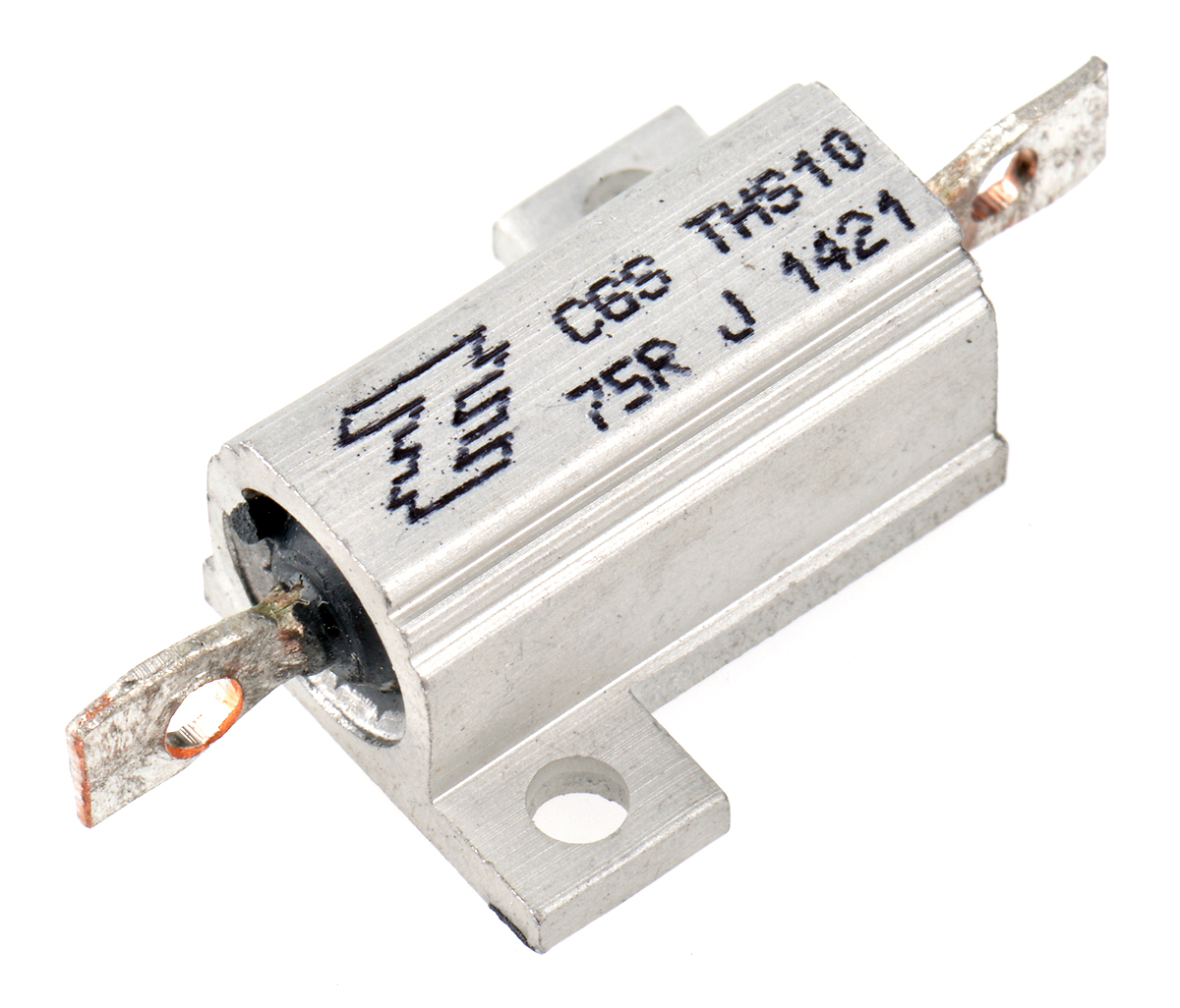 TE Connectivity, 75Ω 10W Wire Wound Chassis Mount Resistor THS1075RJ ±5%