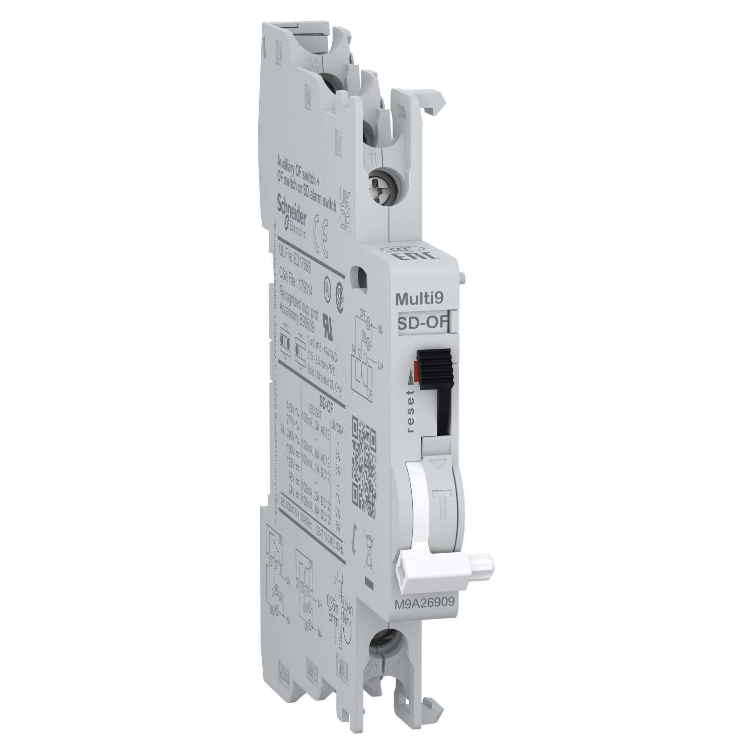 Schneider Electric Auxiliary Contact, 2 Contact, 2 C/O, Clip-On, C60 M9A