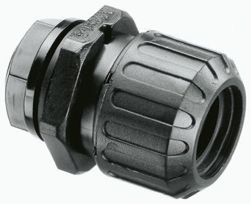 Adaptaflex Straight, Conduit Fitting, 34mm Nominal Size, PG29, Nylon 66, Black IP66, IP67, IP68, IP69K rating