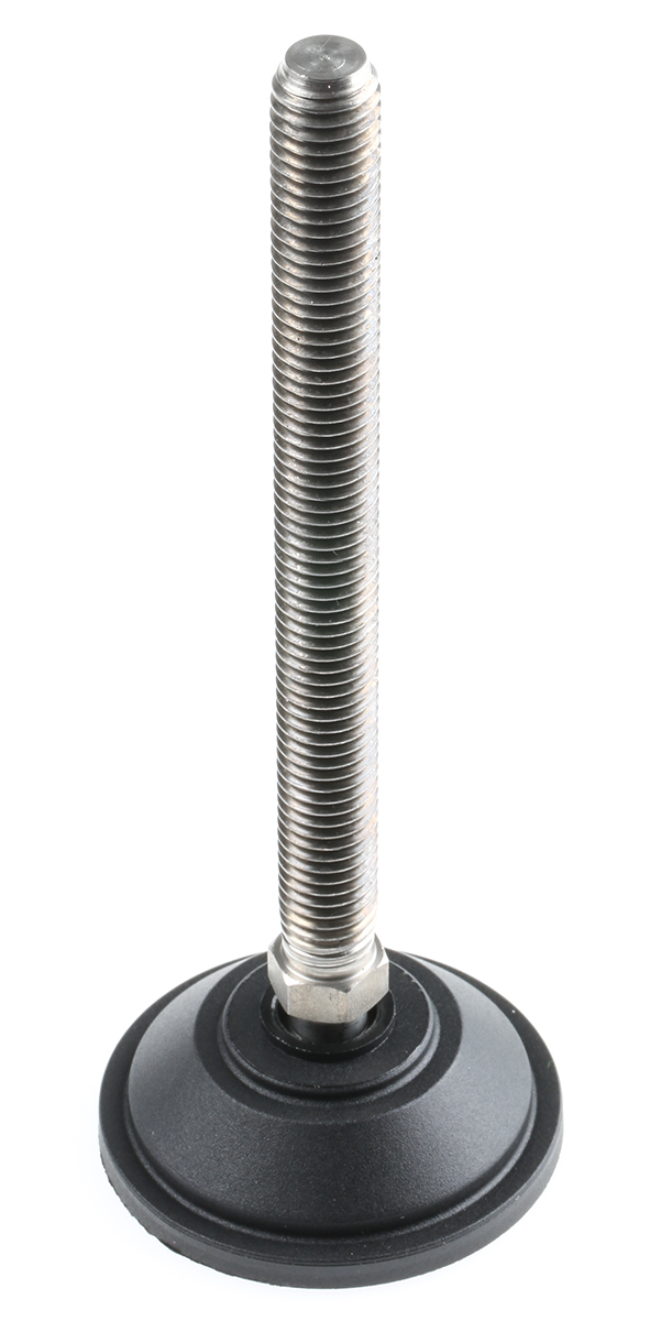 Nu-Tech Engineering M12 PA Reinforced Nylon Adjustable Foot, 600kg Static Load Capacity 10° Tilt Angle