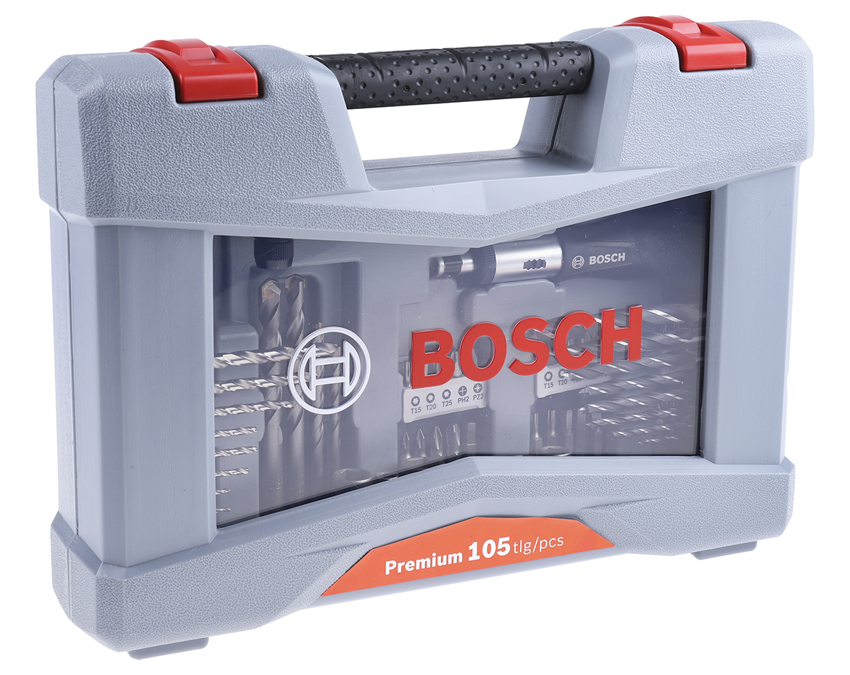 Bosch 105-Piece Twist Drill Bit Set for Masonry, 20mm Max, 2mm Min, HSS-G Bits