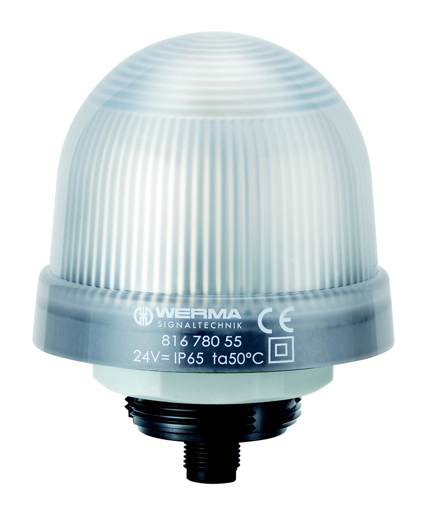 Werma 816 Series Blue, Green, Red, White, Yellow Continuous lighting Beacon, 24 V, Built-in Mounting, LED Bulb, IP65
