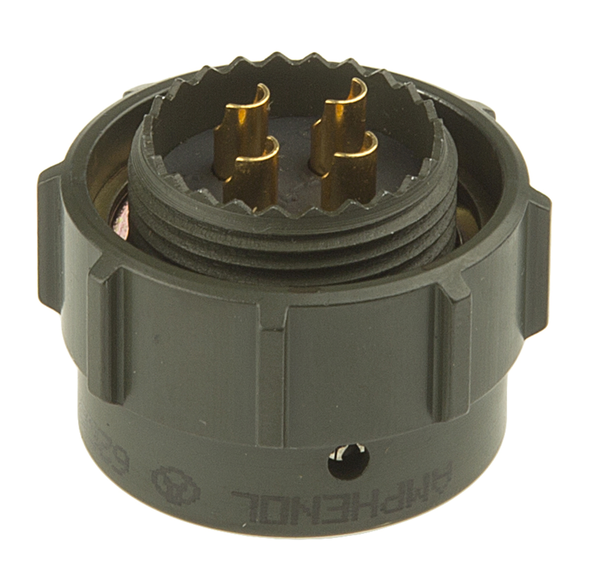 Amphenol Limited, 62GB 4 Way Cable Mount MIL Spec Circular Connector PlugOlive, Pin Contacts,Shell Size 14, Bayonet