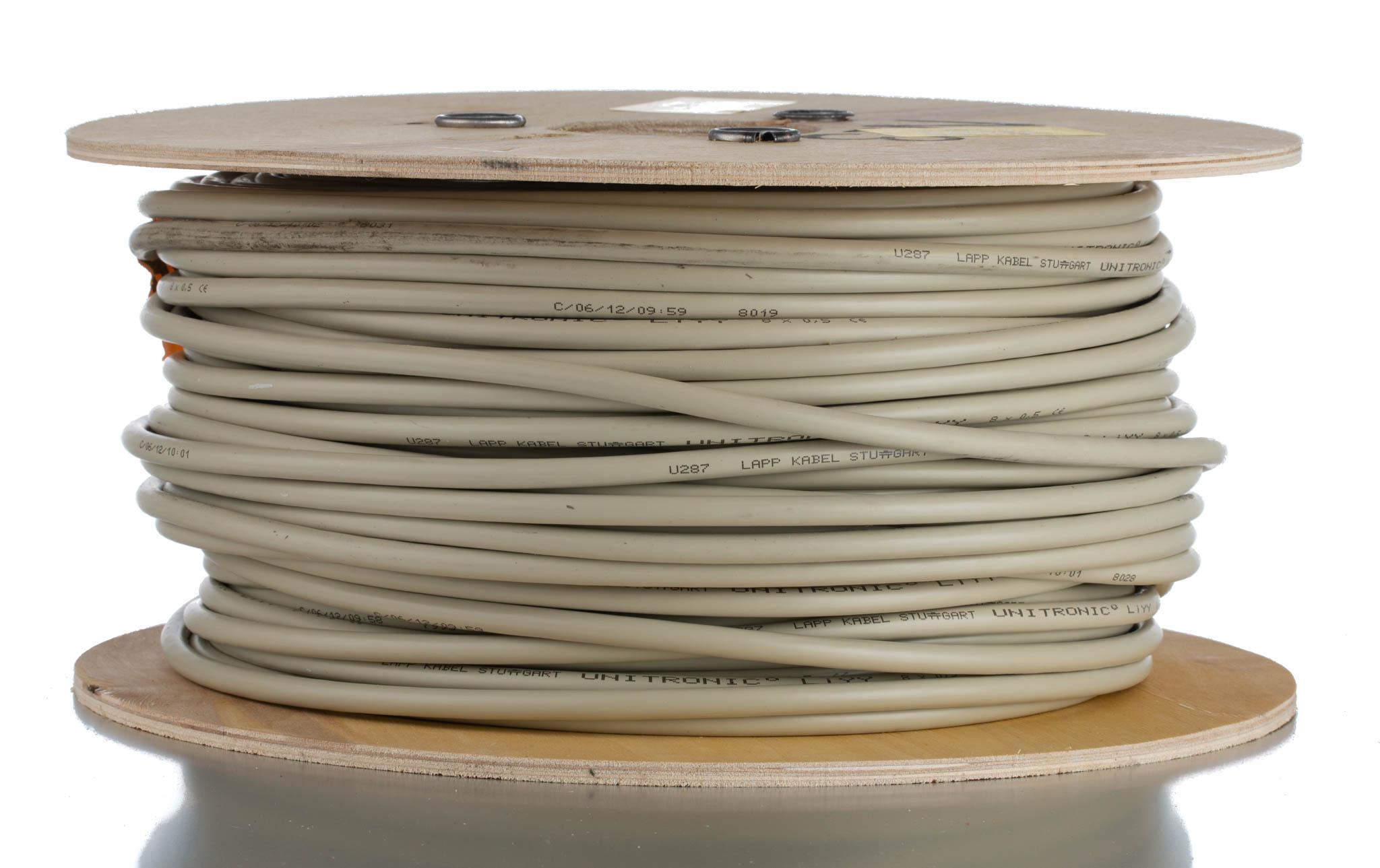 Lapp UNITRONIC Series Data Cable, 8 Cores, 0.5 mm², Unscreened, 20 AWG, 100m, LiYY Cable