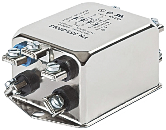 Schaffner FN 355 Series 3A 440 V ac 400Hz Flange Mount RFI Filter, with Tab Terminals