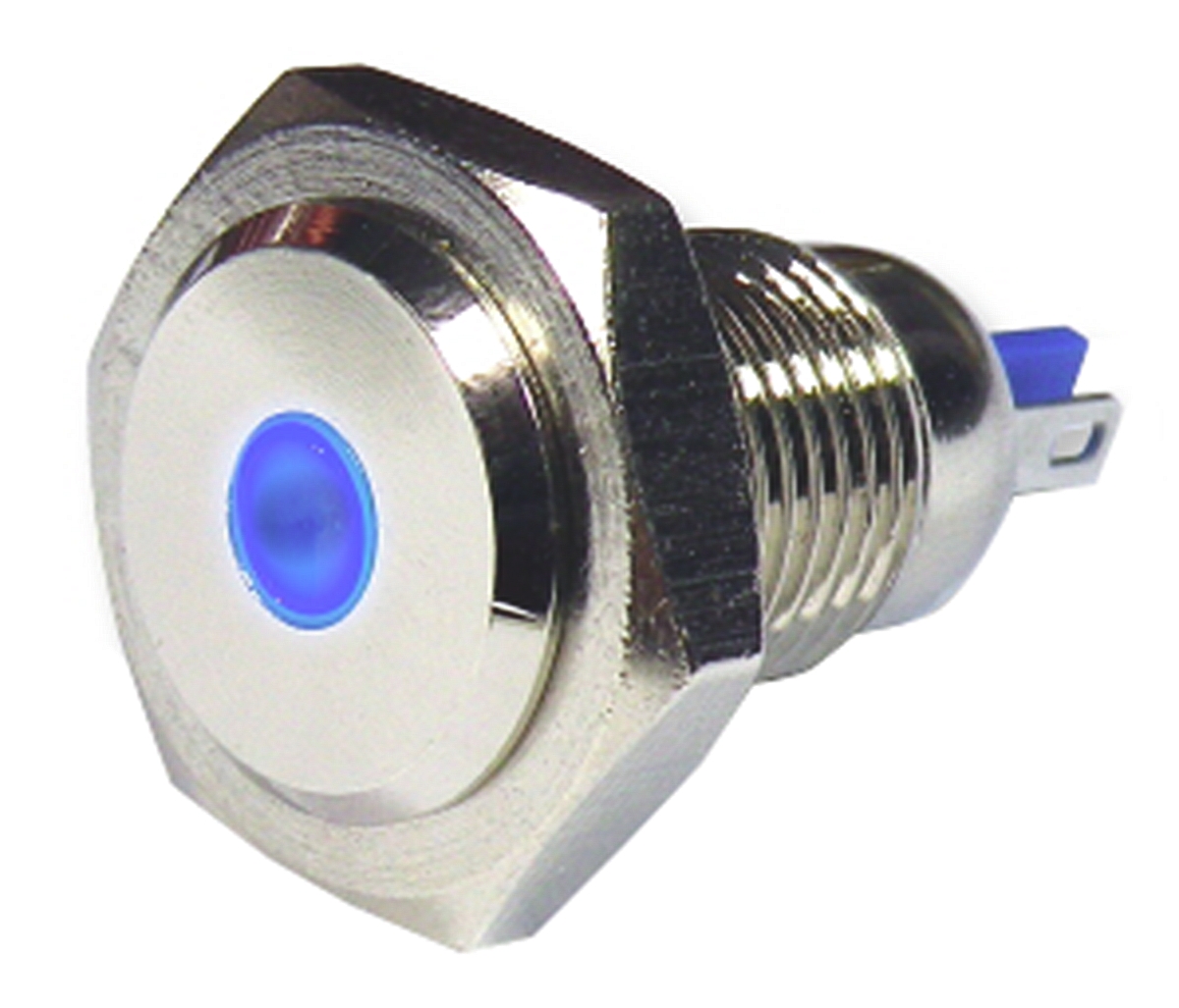 RS PRO Blue Panel Mount Indicator, 24V, 12mm Mounting Hole Size, Lead Wires Termination, IP67