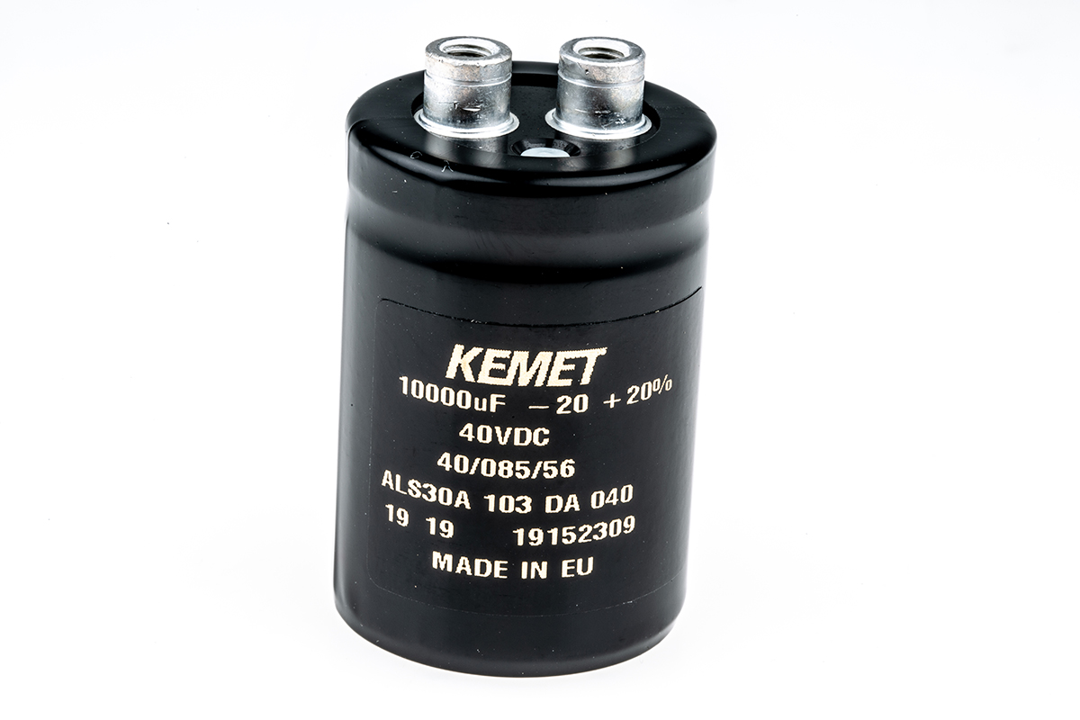 KEMET 10000μF Aluminium Electrolytic Capacitor 40V dc, Screw Terminal - ALS30A103DA040