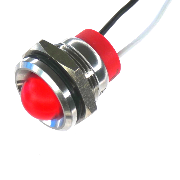 CML Innovative Technologies PL14SL Series Blue Panel LED, 24V, 14mm Mounting Hole Size, Lead Wires Termination, IP67