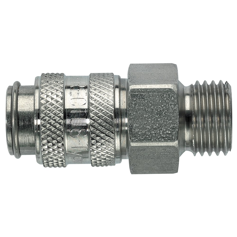 Legris 304 Stainless Steel Male Pneumatic Quick Connect Coupling, 1/4 in Male 16mm Male Thread