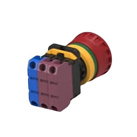TE Connectivity PBES22 Series Emergency Stop Push Button, Panel Mount, 22.3mm Cutout, 1NO + 2NC, IP20, IP65