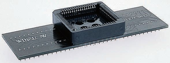Winslow Straight Through Hole Mount 1.27 mm, 2.54 mm Pitch IC Socket Adapter, 20 Pin Female PLCC to 20 Pin Male DIP