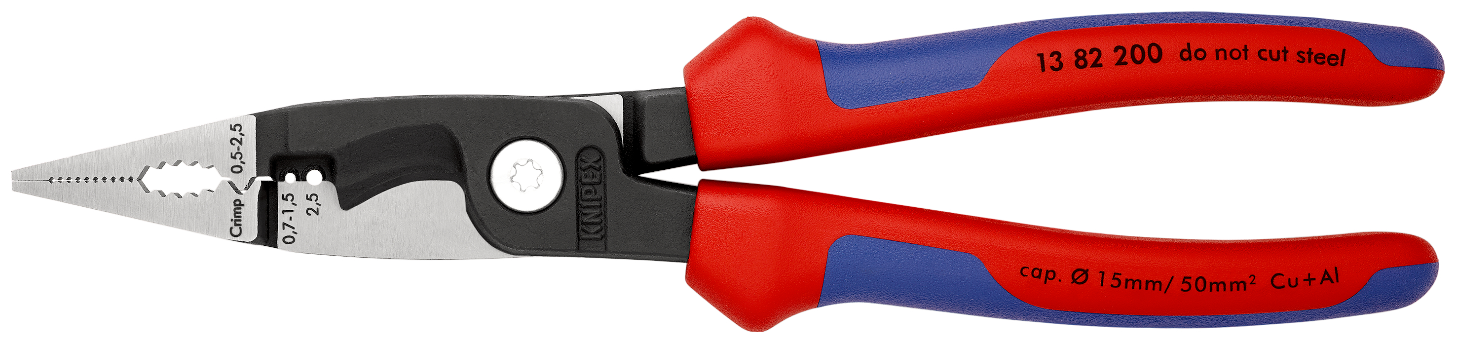 Knipex Combination Pliers, 200 mm Overall, Straight Tip