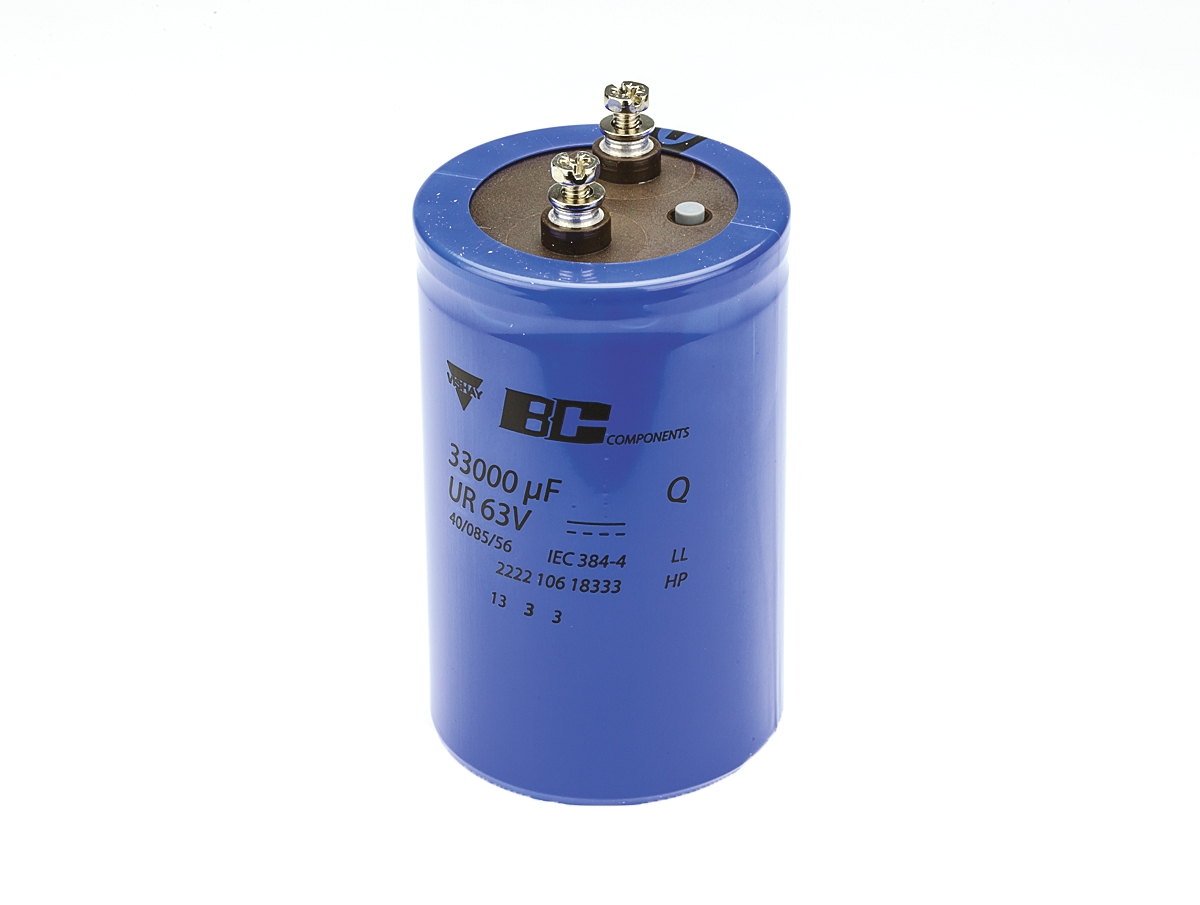 Vishay 33000μF Aluminium Electrolytic Capacitor 63V dc, Screw Terminal - MAL210618333E3