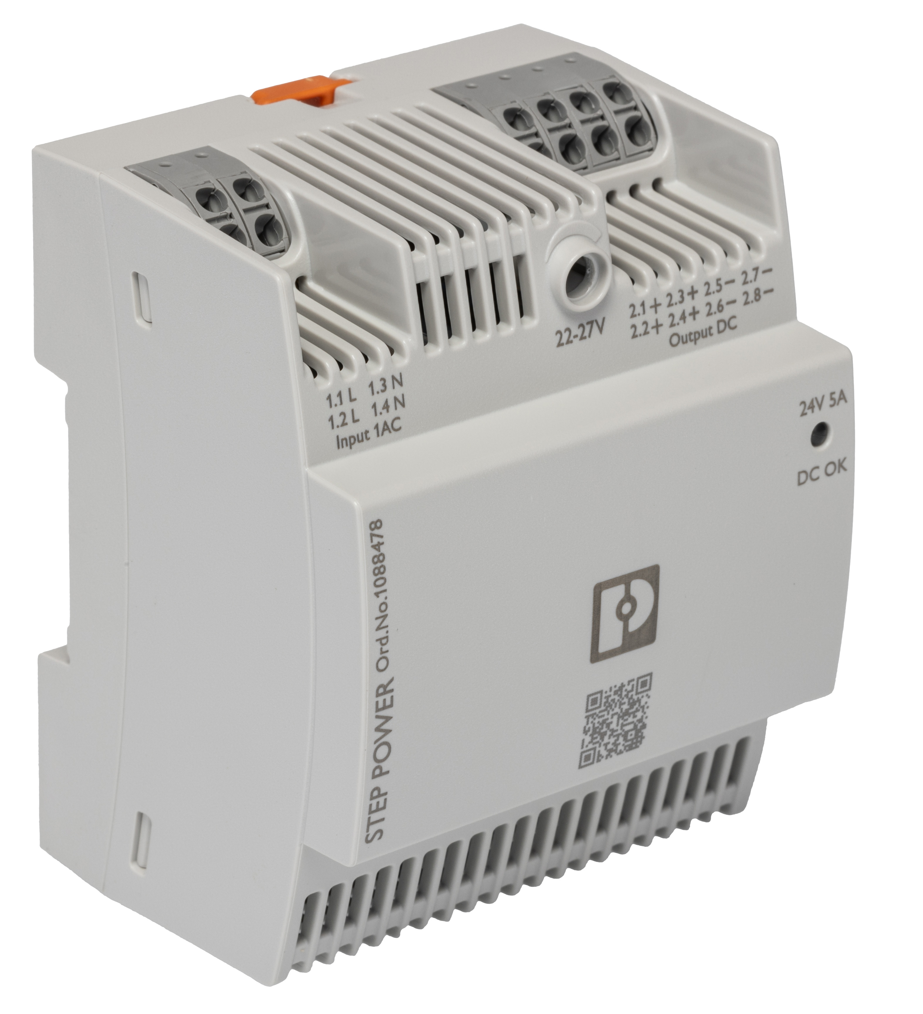 Phoenix Contact STEP POWER DIN Rail Power Supply, 100 → 240 V, 110 → 250 V ac Input, 24V dc dc Output, 5A