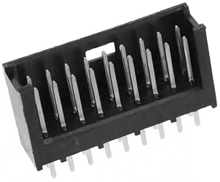 TE Connectivity AMPMODU MOD II Series Straight Through Hole PCB Header, 18 Contact(s), 2.54 mm Pitch, 2 Row, Shrouded