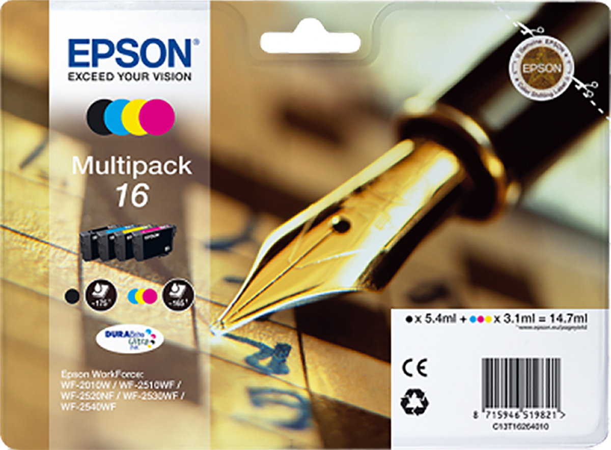 Epson 16 Series Black, Cyan, Magenta, Yellow Ink Cartridge