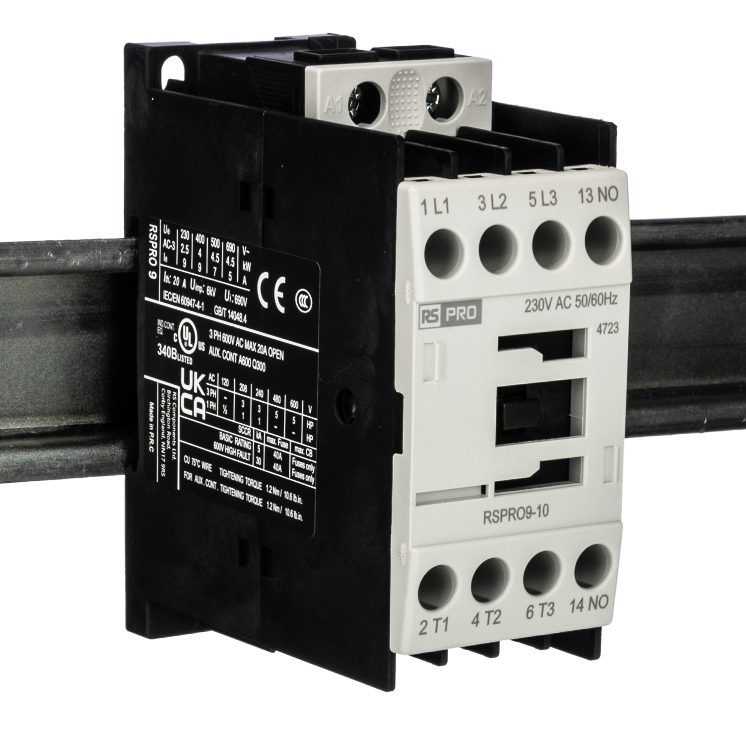 RS PRO Contactor, 230 V ac Coil, 3-Pole, 9 A, 4 kW 230 V, 1 NO, 690V