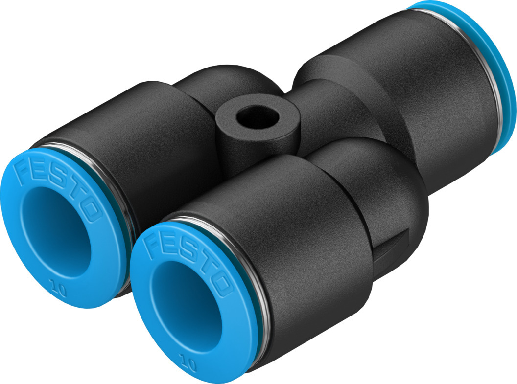 Festo QSY Series Y Tube-to-Tube Adaptor, Push In 10 mm to Push In 10 mm, Tube-to-Tube Connection Style, 153151