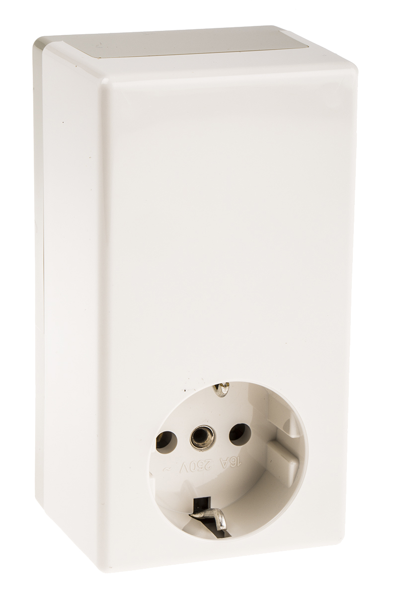 OKW Grey, White ABS Plug Case, 120 x 65 x 55mm