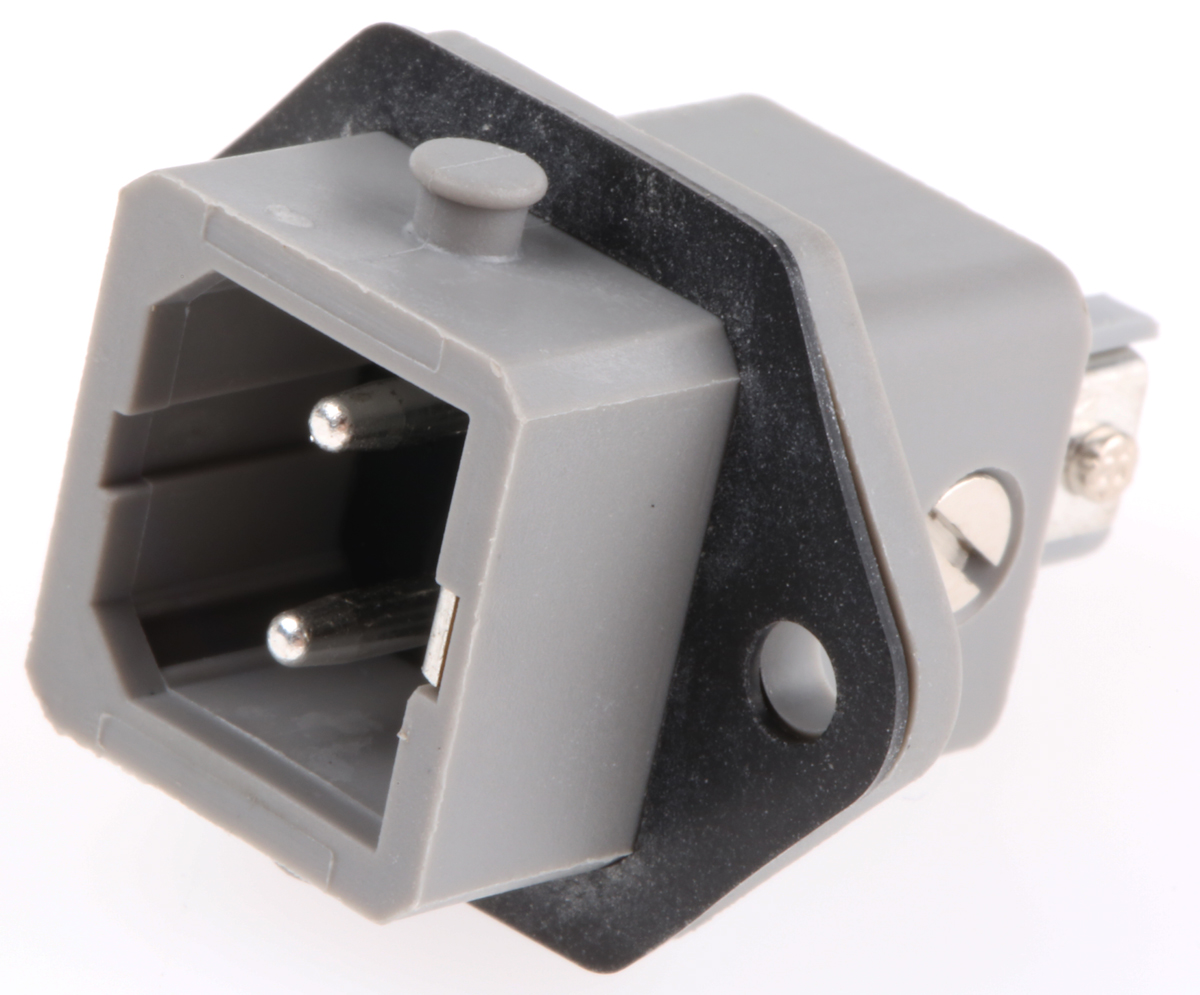 Hirschmann ST Series, Panel Mount 2P Industrial Power Plug, Rated At 16A, 250 V ac/dc