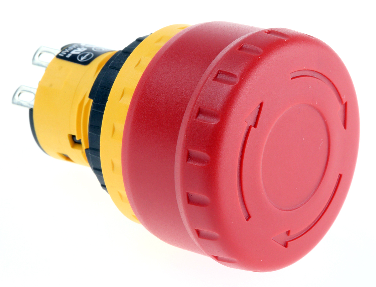 Idec Emergency Stop Push Button, Panel Mount, DPST, IP65