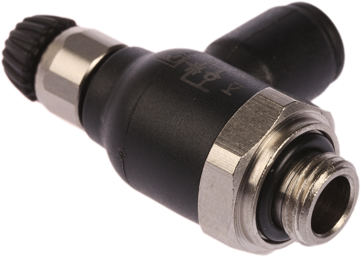 Legris 7060 Series Threaded Exhaust Regulator, G 1/8 Male Inlet Port x 6mm Tube Outlet Port