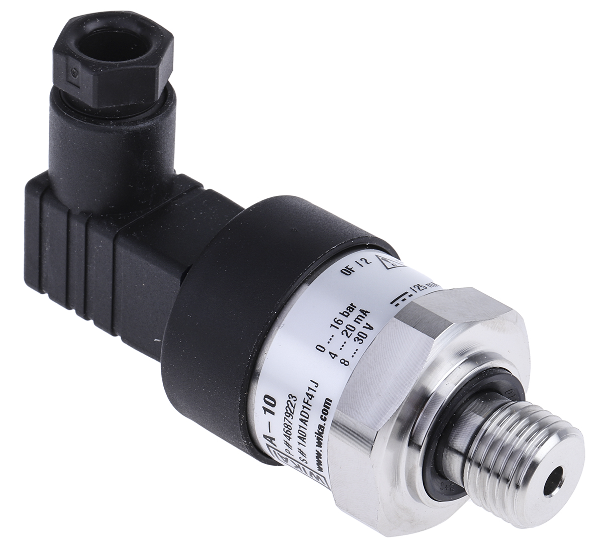WIKA A-10 Series Pressure Sensor, 0bar Min, 16bar Max, Analogue Output