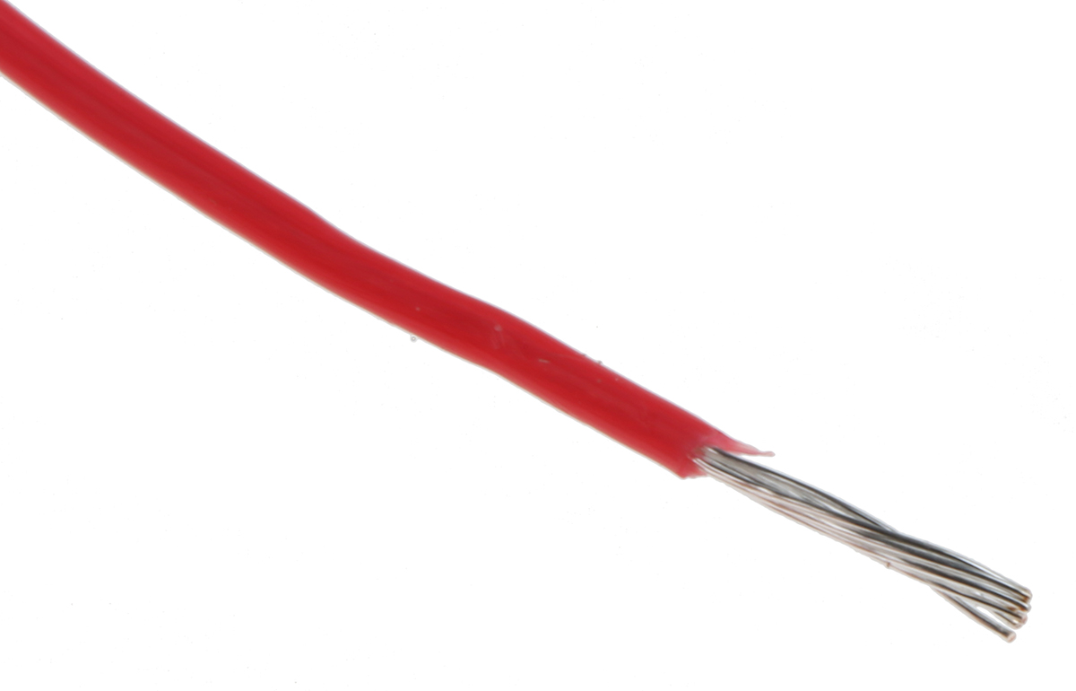 Alpha Wire Hook-up Wire TEFLON Series Red 0.35 mm² Hook Up Wire, 22 AWG, 7/0.25 mm, 30m, PTFE Insulation, 5855/7 RD005
