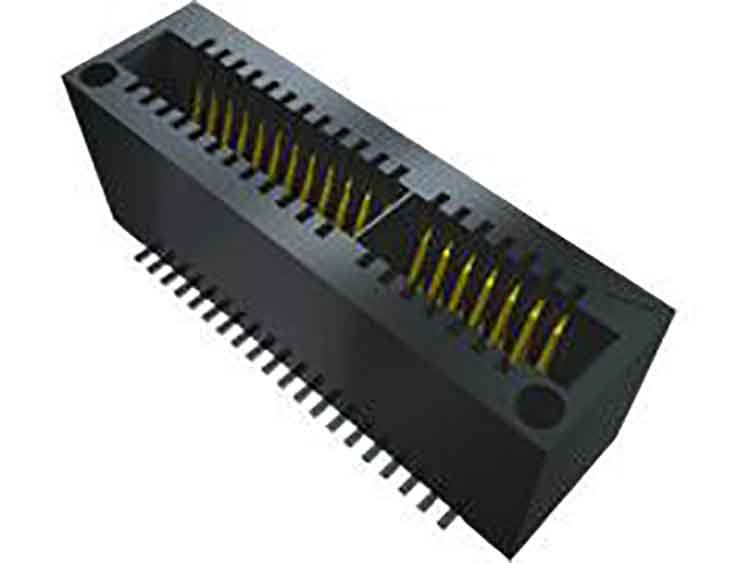 Samtec MEC1 Series Vertical Female Edge Connector, Surface Mount, 40-Contacts, 1mm Pitch, 2-Row, Solder Termination