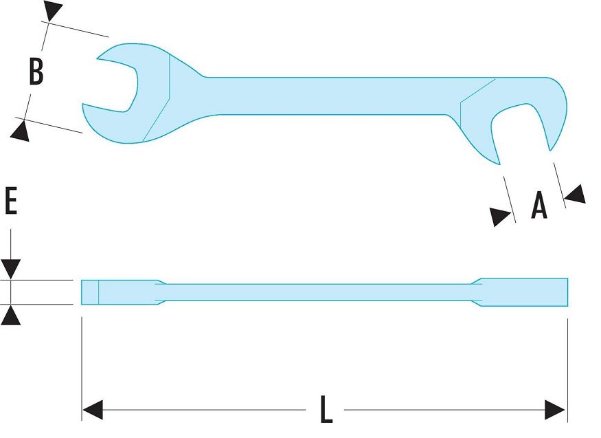 Facom 34 Series Open Ended Spanner, 4mm, Metric, Double Ended, 70 mm Overall