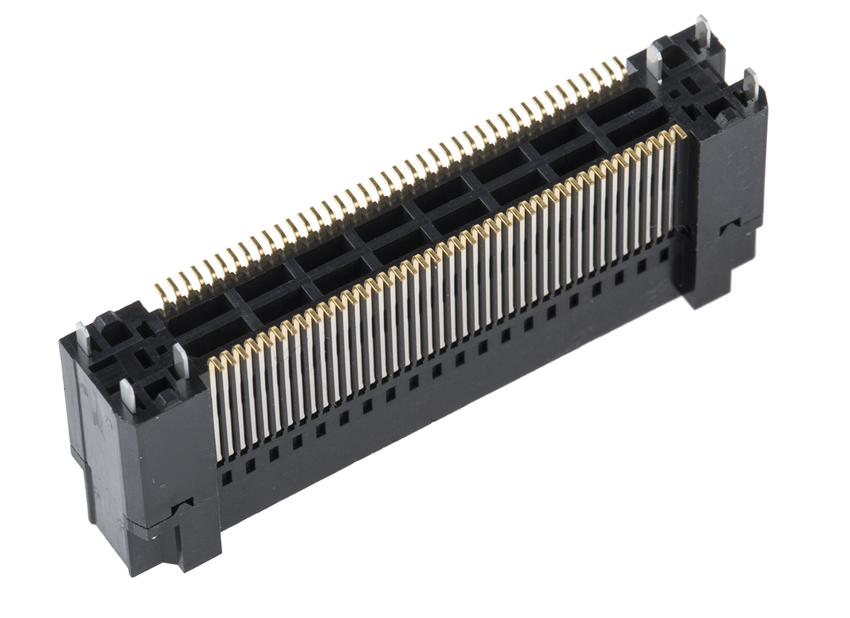 Hirose FunctionMAX FX18 Series Straight Surface Mount PCB Socket, 80-Contact, 2-Row, 0.8mm Pitch, Solder Termination