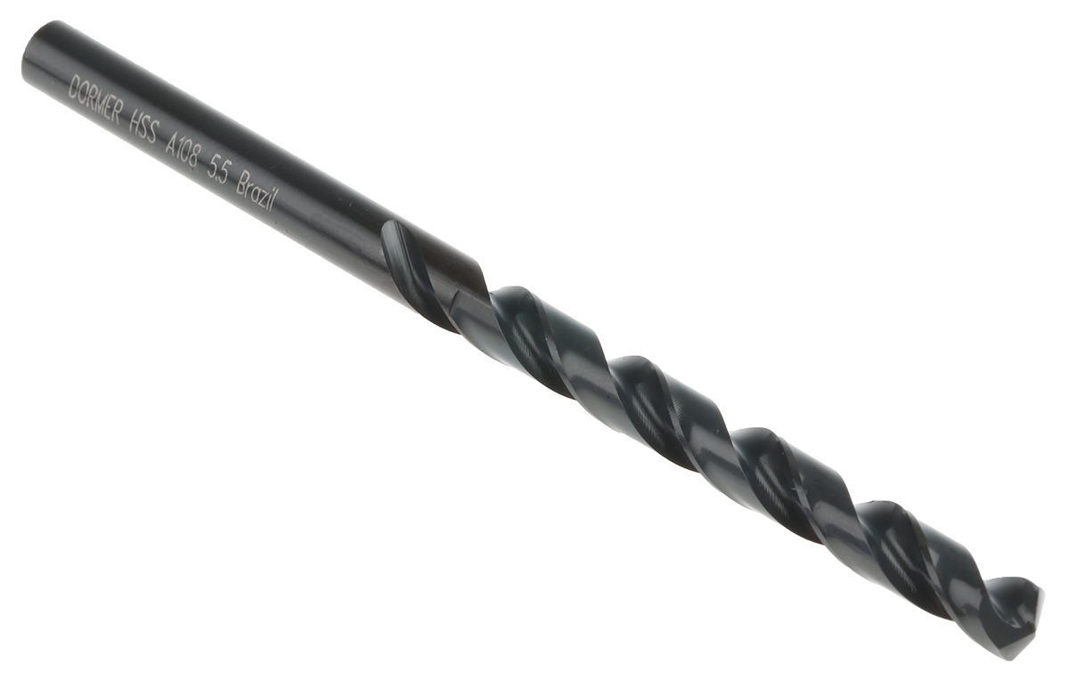 Dormer A108 Series HSS Twist Drill Bit, 5.5mm Diameter, 93 mm Overall