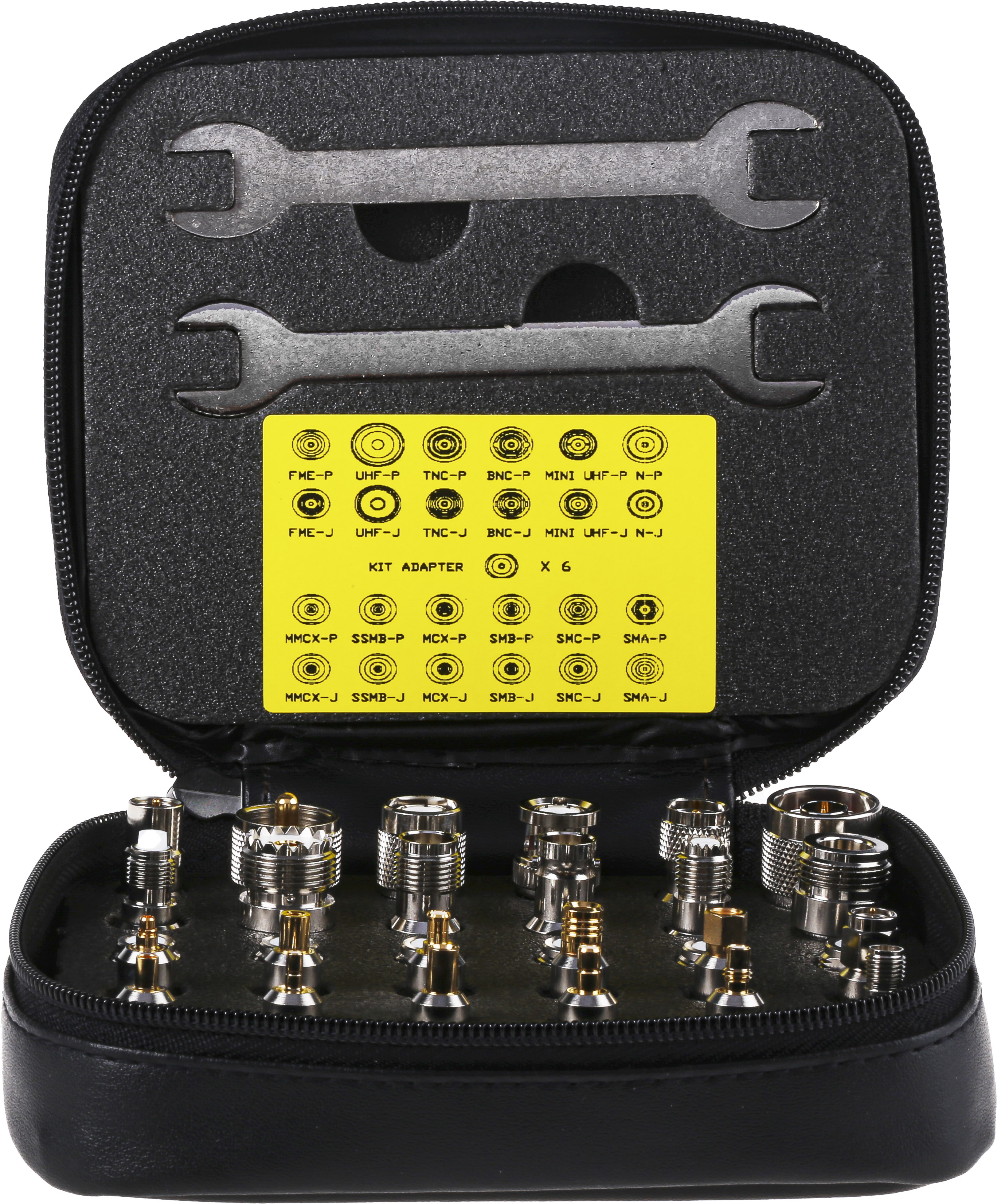 RS PRO RF Connector Kit RF Coaxial Inter Series Adapter Kit 2 x Spanners & is Supplied in a Zip-Up Soft Case, 30 RF