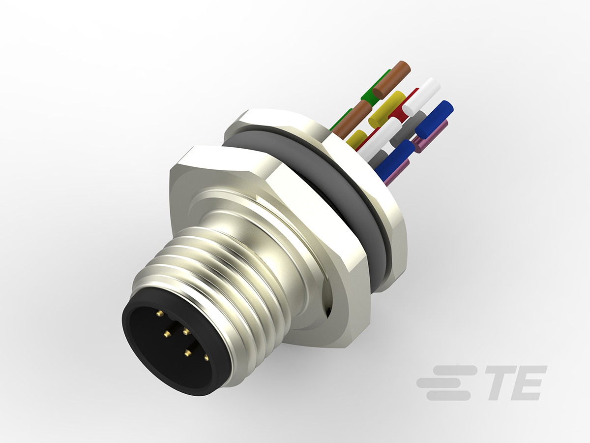 TE Connectivity Circular Connector, 8 Contacts, Rear, M12 Connector, Plug, Male, IP67, M12 Series