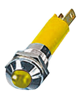 CML Innovative Technologies Yellow Panel Mount Indicator, 24V, 8mm Mounting Hole Size, Solder Tab Termination, IP67