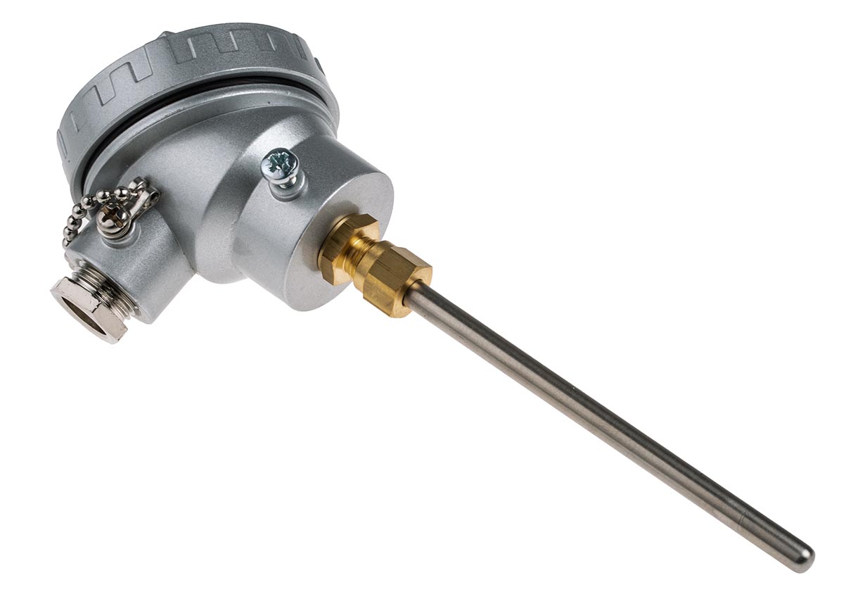 RS PRO Type K Mineral Insulated Thermocouple 100mm Length, 6mm Diameter → +1100°C