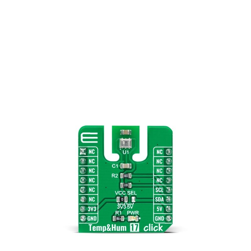 MikroElektronika Temperature and Humidity 17 Click Temperature & Humidity Sensor Add On Board for HS3001 mikroBUS Socket