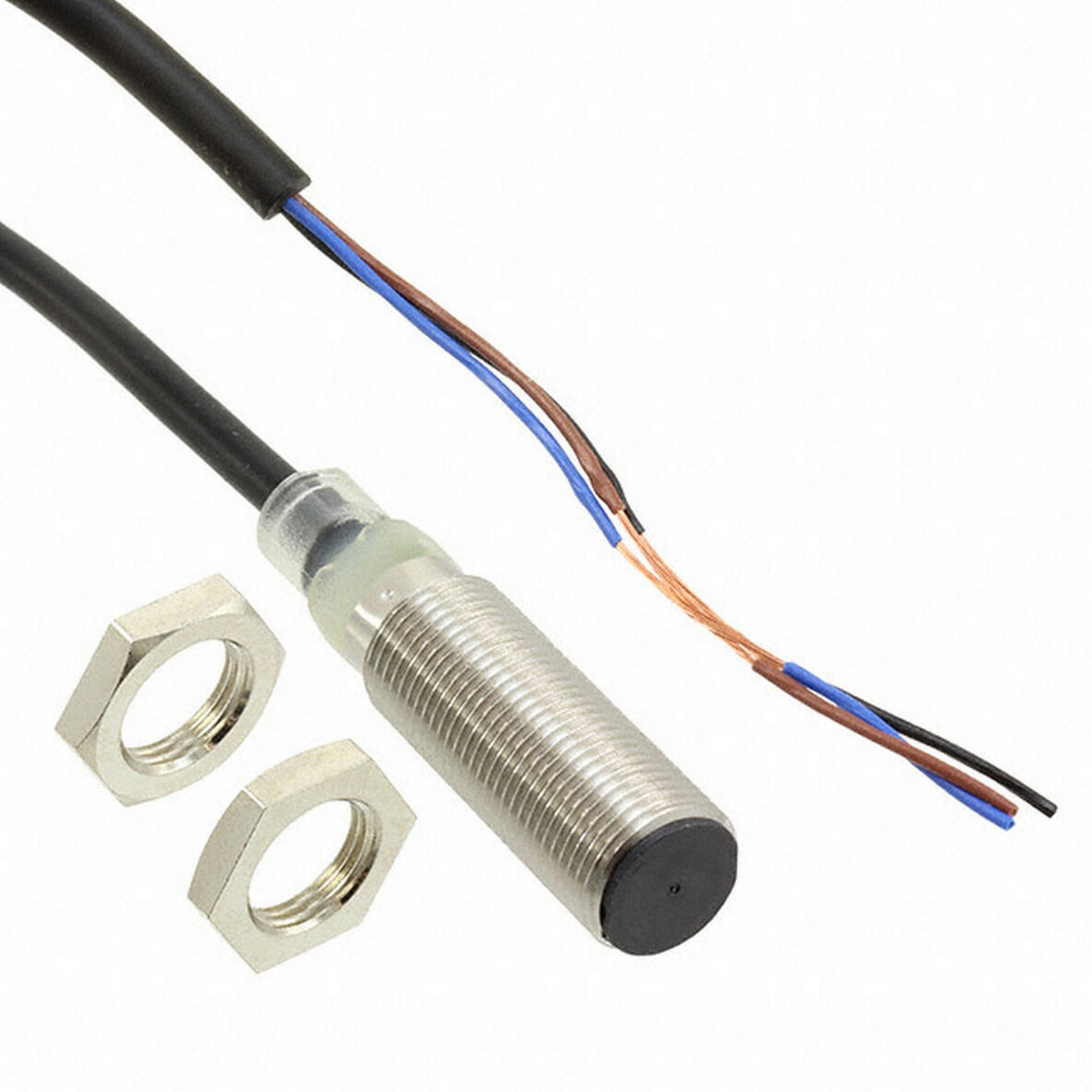 Omron Inductive Threaded Barrel Proximity Sensor, M12, 2 mm Detection, PNP NO, 10 → 30 V dc