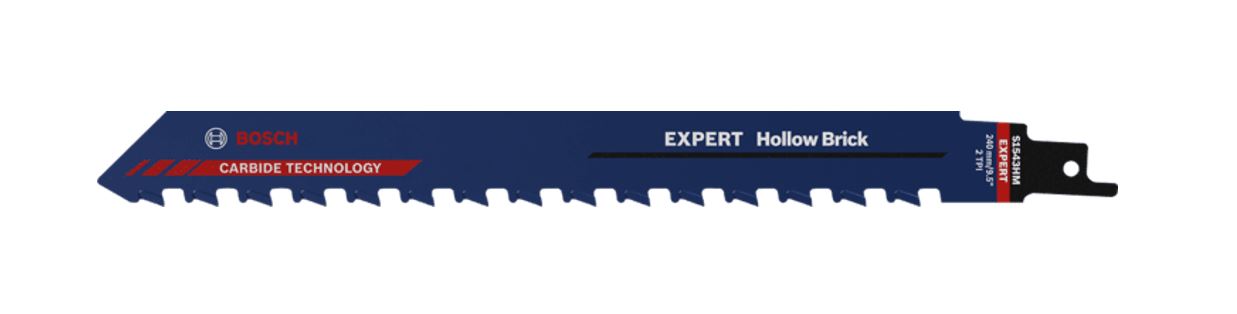 Bosch, 2 Teeth Per Inch Hollow Bricks 190mm Cutting Length Reciprocating Saw Blade, Pack of 1