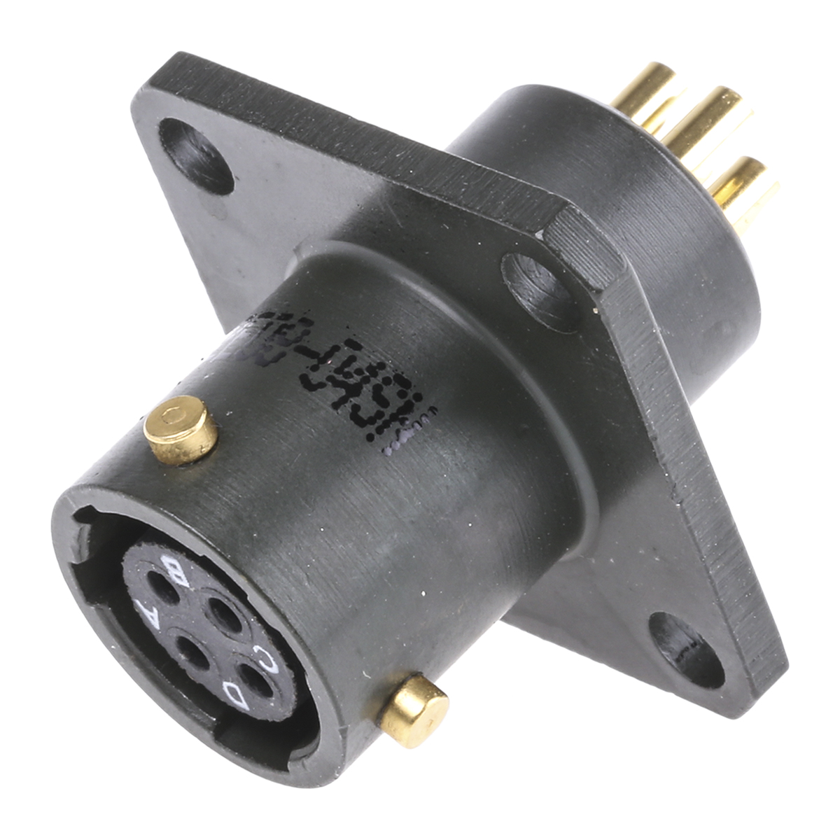 Amphenol Limited, 62GB 4 Way Flange Mount MIL Spec Circular Connector Receptacle, Socket Contacts,Shell Size 8, Bayonet