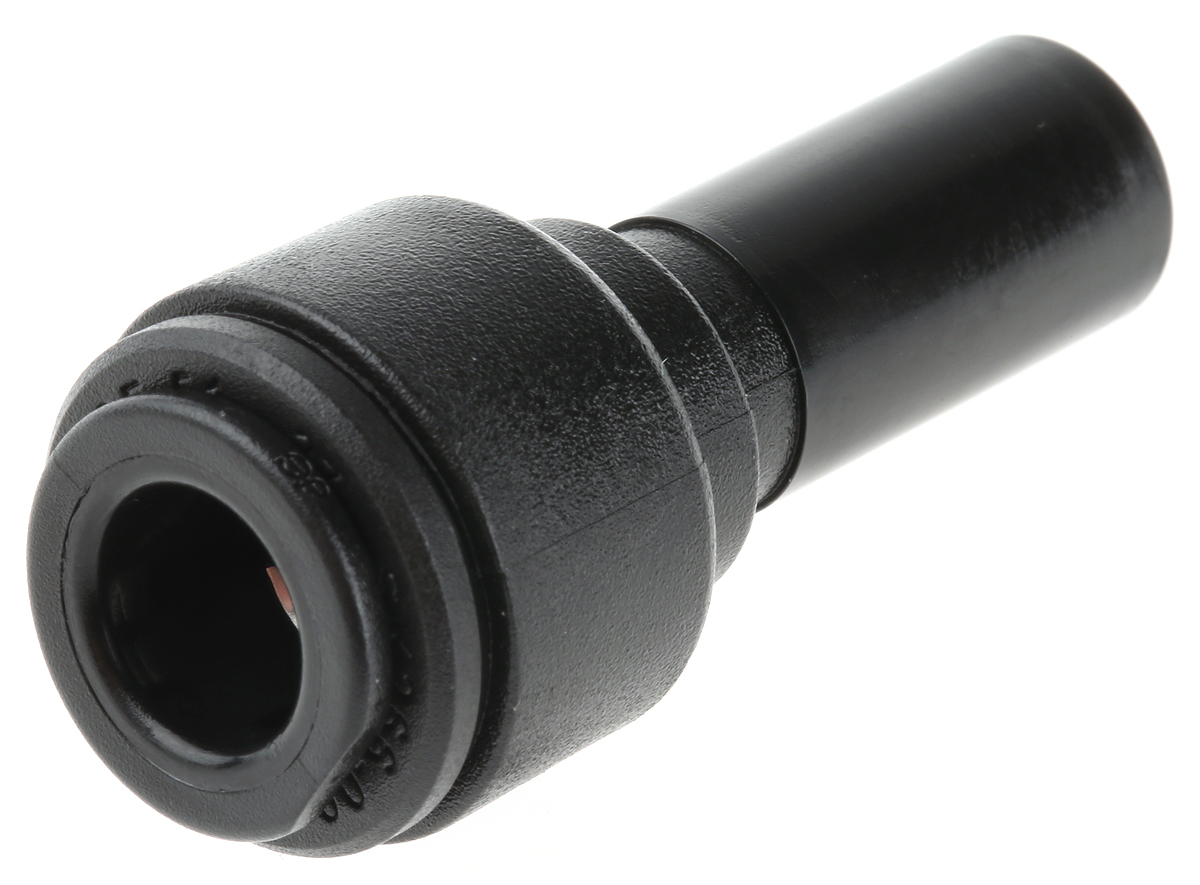 John Guest PM Series Reducer Nipple, Push In 10 mm to Push In 8 mm, Tube-to-Tube Connection Style