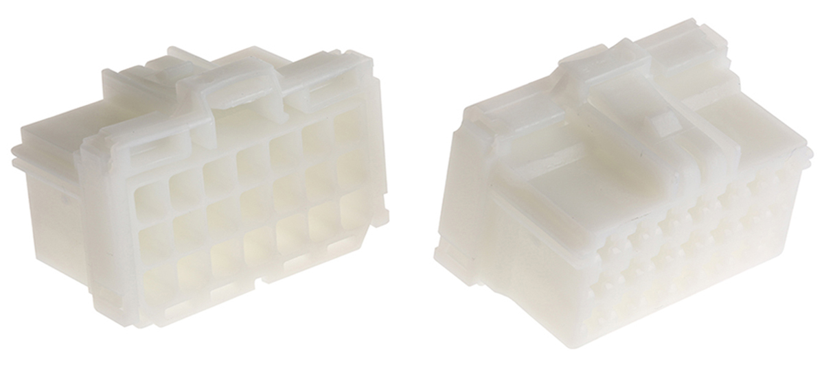 TE Connectivity, AMP MCP 2.8 Automotive Connector Socket Natural Cable Mount 21 Way 7-968975-1